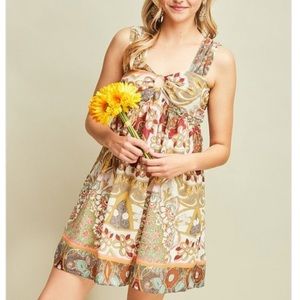 FLASH SALE Entro Floral Dress Boho Sleeveless